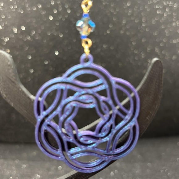 Blue and Purple Color Shift, Dangle Earrings - Picture 4 of 5